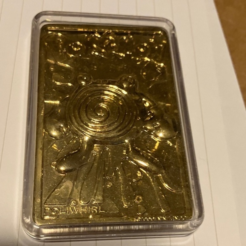 Pokemon 1999 Limited Edition 23k Gold-Plated Trading Card Poliwhirl